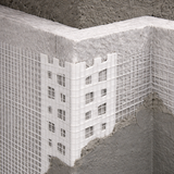 10 x 70x70mm PVC mesh render corner bead installed on external wall corner for reinforcement