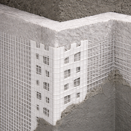 10 x 70x70mm PVC mesh render corner bead installed on external wall corner for reinforcement