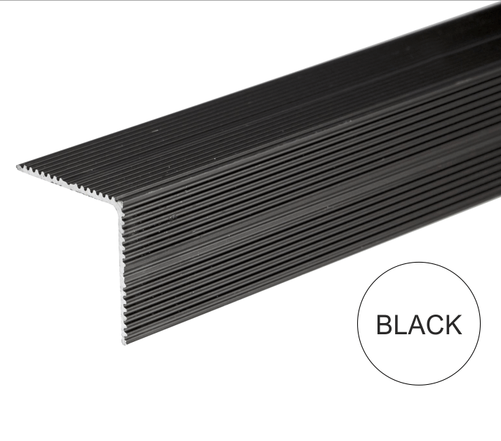 A34 35 x 35mm Anodised Aluminium Self Adhesive Non Slip Ribbed Treads Stair Nosing Edge Trim