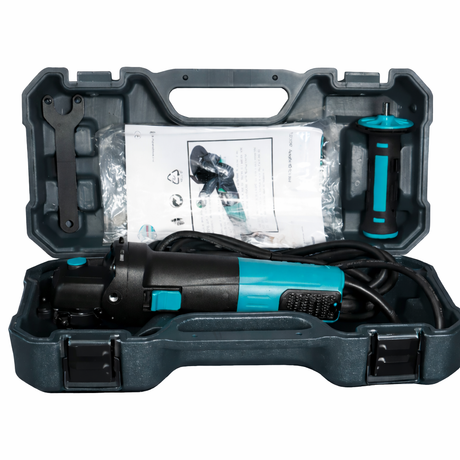 1200W variable speed angle grinder packed in protective storage box for 125mm blades