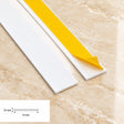 1m Self Adhesive PVC Flat Bar Cover Strip –  White In 12 X 2.6 MM