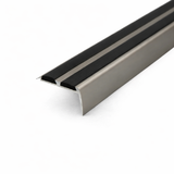 15 pack A37 anodised aluminium non-slip stair nosing with black rubber insert 0.9m
