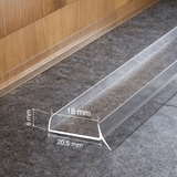 Transerent 18mm PVC plinth seal strip used to prevent water ingress under kitchen units