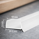 White Flexible 18mm PVC kitchen plinth sealing strip for clean floor-to-plinth finish