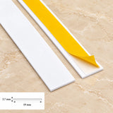 1m Self Adhesive PVC Flat Bar Cover Strip –  White In 19 X 2.7 MM
