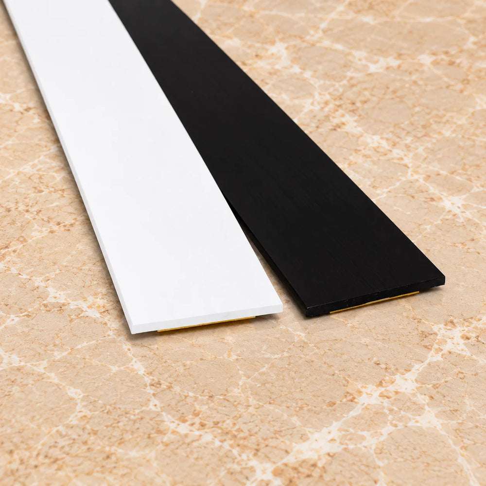 1m Self Adhesive PVC Flat Bar Cover Strip – Black & White Both Colors