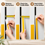 1m Self Adhesive PVC Flat Bar Cover Strip – Black & White Realuse Image