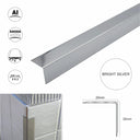 Aluminium Retro-Fit Tile Trim Angle Edge Protector Cladding Corner Trim 20x20mm