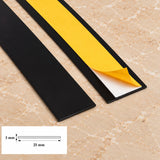 1m Self Adhesive PVC Flat Bar Cover Strip –  Black In 25 X 3 MM