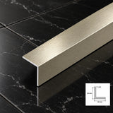Brushed Metallic Grey Aluminium Angle Trim – 1m L Profile | 5x5 to 30x30mm In 30 X 30 MM