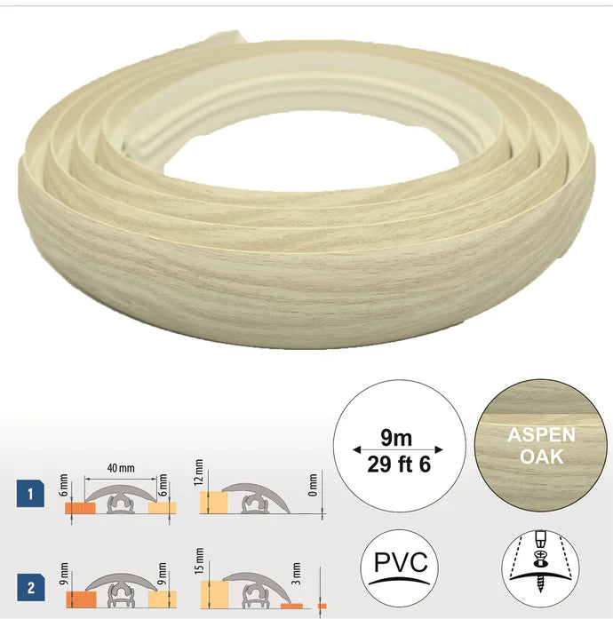 40mm Flex Line Pvc Flexible Flooring Transition Profile Door Threshold