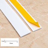 1m Self Adhesive PVC Flat Bar Cover Strip –  White In 50 X 3 MM