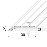 Anodised aluminium A01 ramped door threshold fitted between rooms