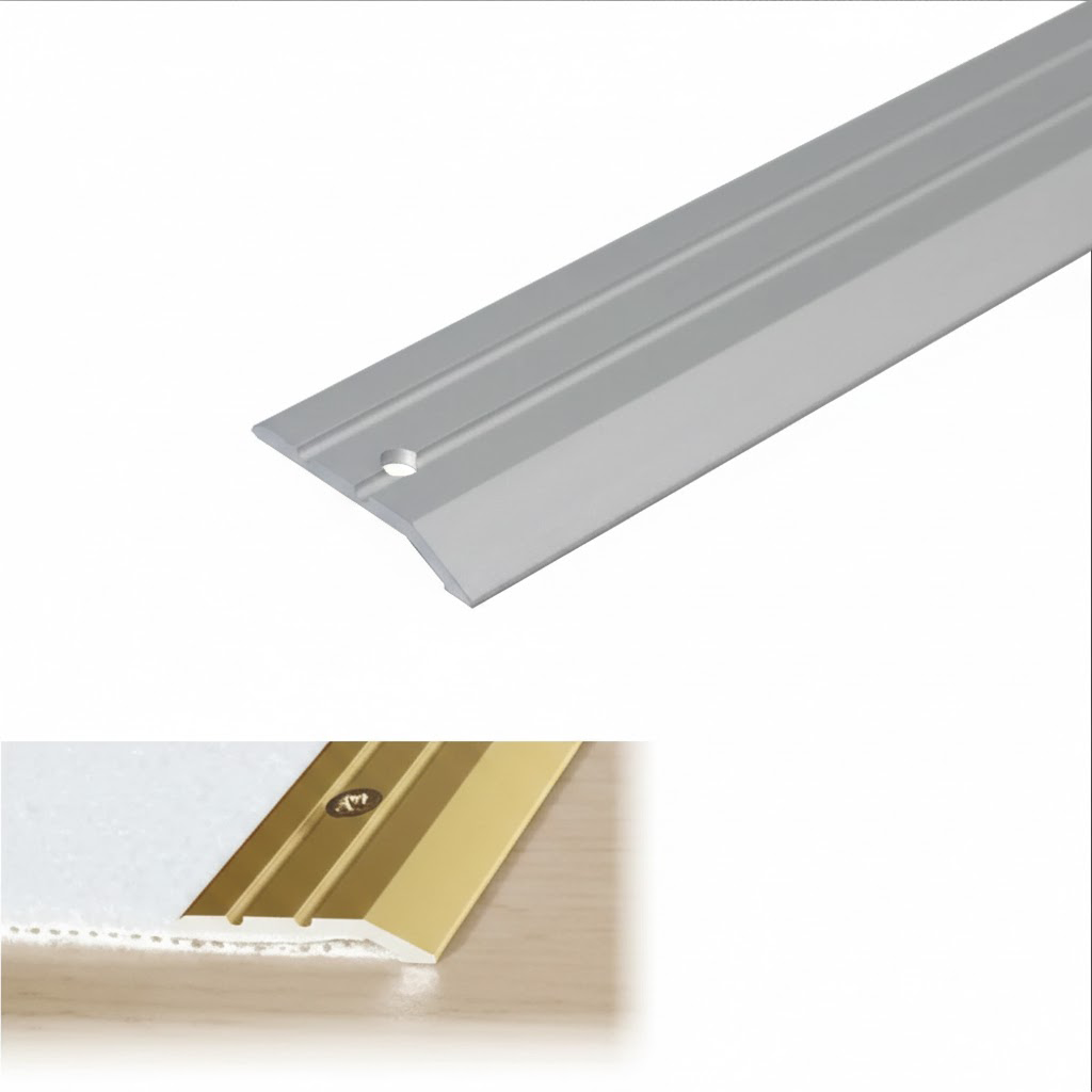 Silver Anodised aluminium door threshold ramp profile A01 30mm width