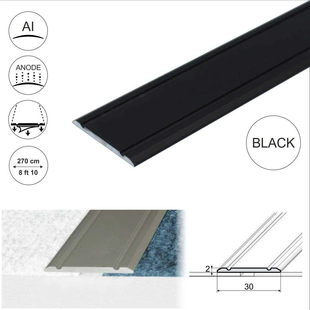 Black A02 30mm Door Threshold Strip