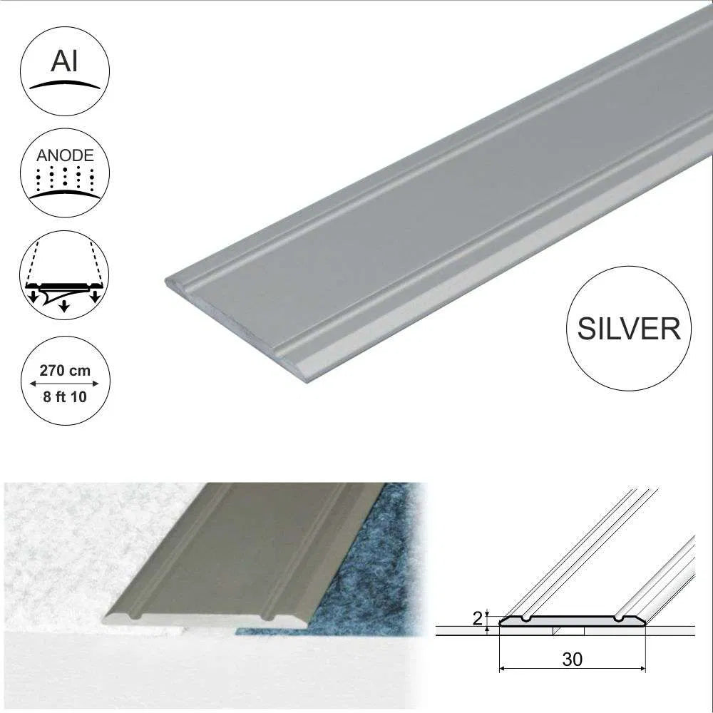 Silver A02 30mm Door Threshold Strip