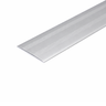 Silver Anodised aluminium flat door threshold strip with self-adhesive backing for quick, drill-free installation.