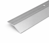 Silver A11 anodised aluminium ramp door threshold profile providing a gradual and durable floor transition.