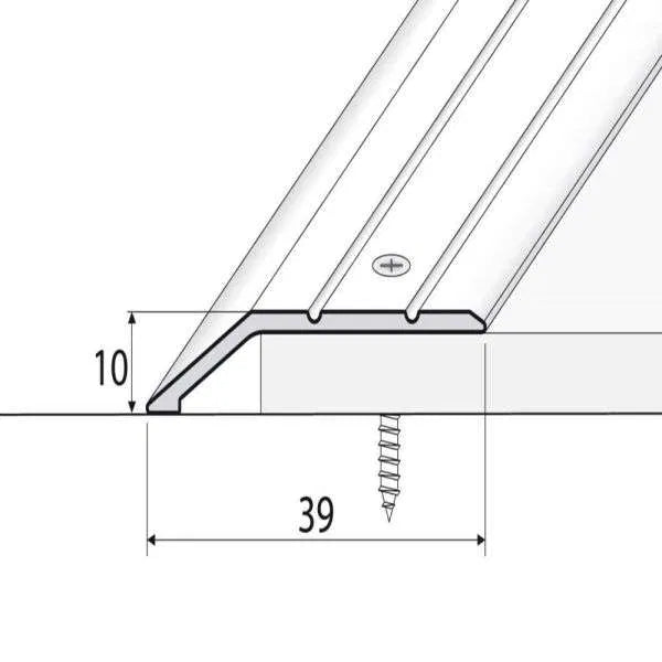 A11 40mm Cayrus Anodised Aluminium Ramp Profile Size