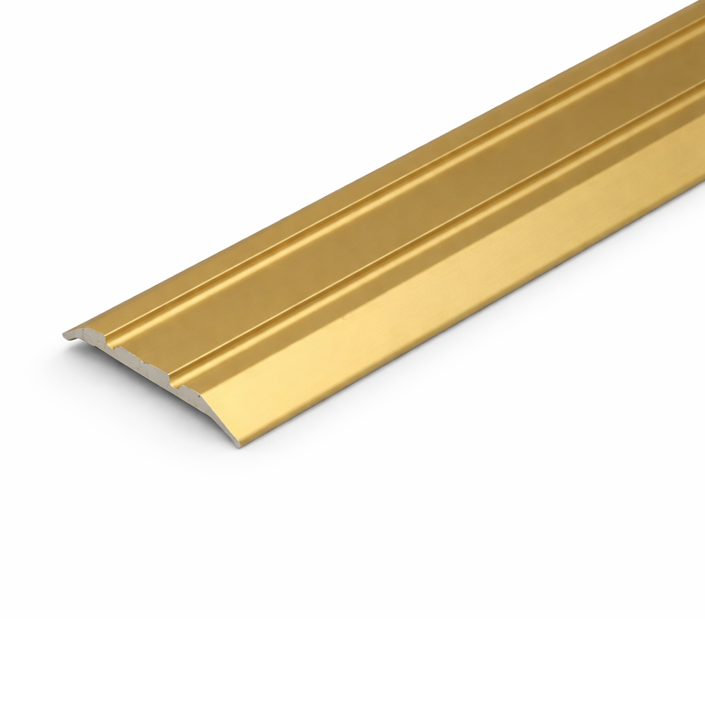 Golden A12 25mm anodised aluminium flat door threshold strip with a slim profile for neat floor transitions.