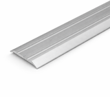 Silver A12 25mm anodised aluminium flat door threshold strip with a slim profile for neat floor transitions.