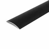 Black A13 40mm anodised aluminium self-adhesive door threshold strip with a flat profile for smooth floor transitions.