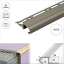 A81 34mm x 11mm x 10mm Aluminium Stair Nosing Edge Trim Step Edging For Tiles
