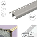 A81 34mm x 11mm x 10mm Aluminium Stair Nosing Edge Trim Step Edging For Tiles