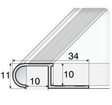 A81 34mm x 11mm x 10mm Aluminium Stair Nosing Edge Trim Step Edging For Tiles
