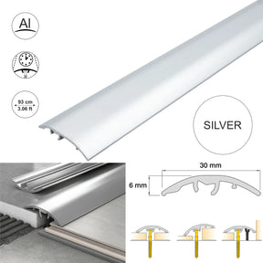 30mm Aluminium 4-in-1 Door Threshold Strip S30K in Silver Finish