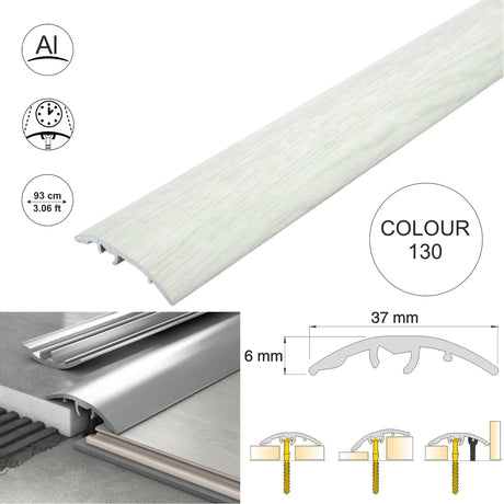37mm Aluminium Wood-Effect 4-in-1 Door Threshold Strip S16K