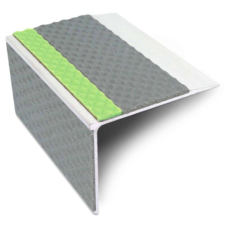 ASL28 Rakeback Tredsafe Aluminium Non Slip Stair Nosing Edge Trim With Pvc Insert