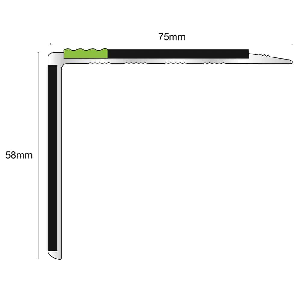 75x58mm DDA Compliant Aluminium Non Slip 