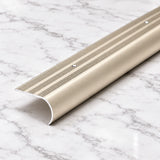 Aluminium Bullnose Stair Nosing Curved Metal Step Edge Trim 62mm x 38mm in champagne 