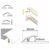 Aluminium S30K 4-in-1 door threshold trim installed between rooms