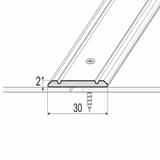 30mm anodised aluminium self adhesive flat threshold strip A02 in use between rooms