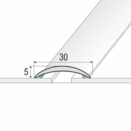 A03 aluminium door threshold strip self adhesive fitted to cover floor joint