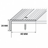 Aluminium Stair Nosing 40MM X 20MM X 0.9M  Wide Grooved Anti-Slip Profile technical diagram