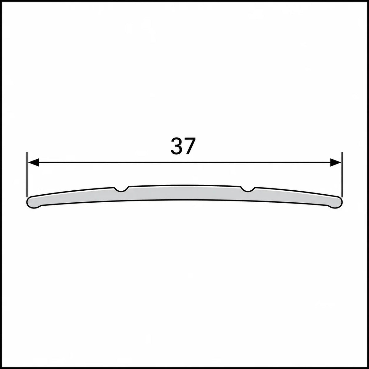 37mm Aluminium Door Threshold Strip – 1m Screw Fix Diagram