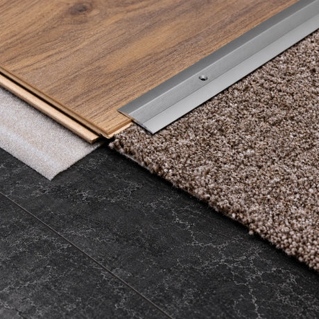 38mm Aluminium Door Threshold Strip – Carpet to Laminate Bar Between Laminate And Carpet