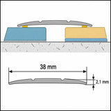 38mm Self Adhesive Aluminium Door Threshold Strip – 900mm Diagram