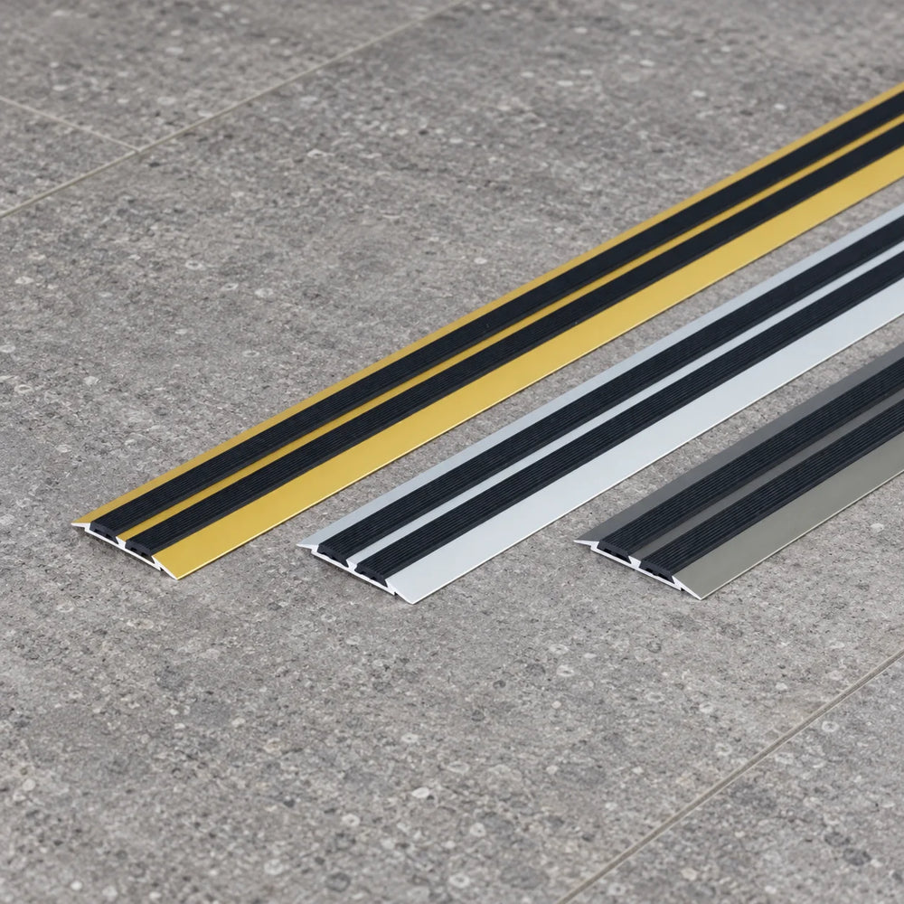 45mm Aluminium Transition Strip with Rubber – 1m & 2m All Colors