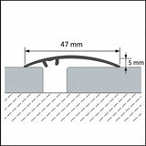 47mm Aluminium Wood Effect Door Threshold Strip – 930mm Diagram