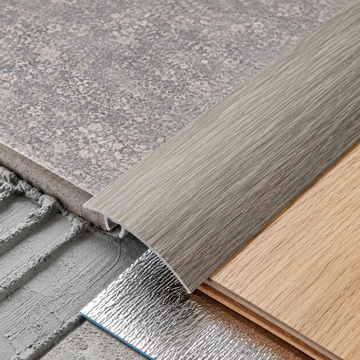 47mm Aluminium Wood Effect Door Threshold Strip – 930mm Realuse Image