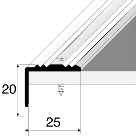 S02 Aluminium Stair Nosing 25x20mm Brass Effect Finish