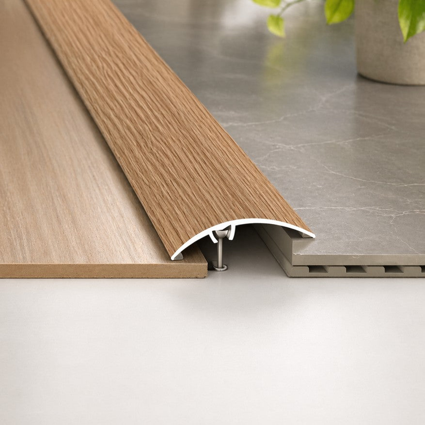 50mm wood effect aluminium door threshold strip
