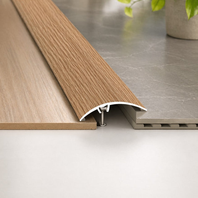 50mm wood effect aluminium door threshold strip