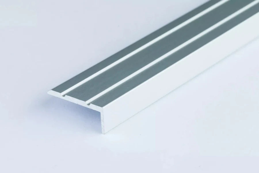 Anodised Grooved Anti-Slip Aluminium Stair Nosing 25 MM x 10 MM x 1 M Length
