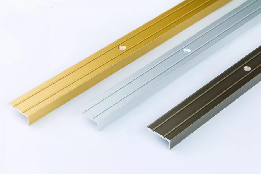 Anodised Grooved Anti-Slip Aluminium Stair Nosing 25 MM x 10 MM x 1 M Length