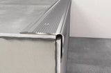 Anodised aluminium stair nosing 40×30 mm with anti-slip grooved surface